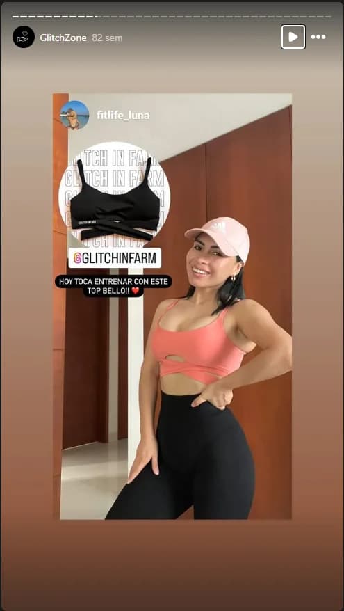 @fitlife_luna con sus prendas Glitch