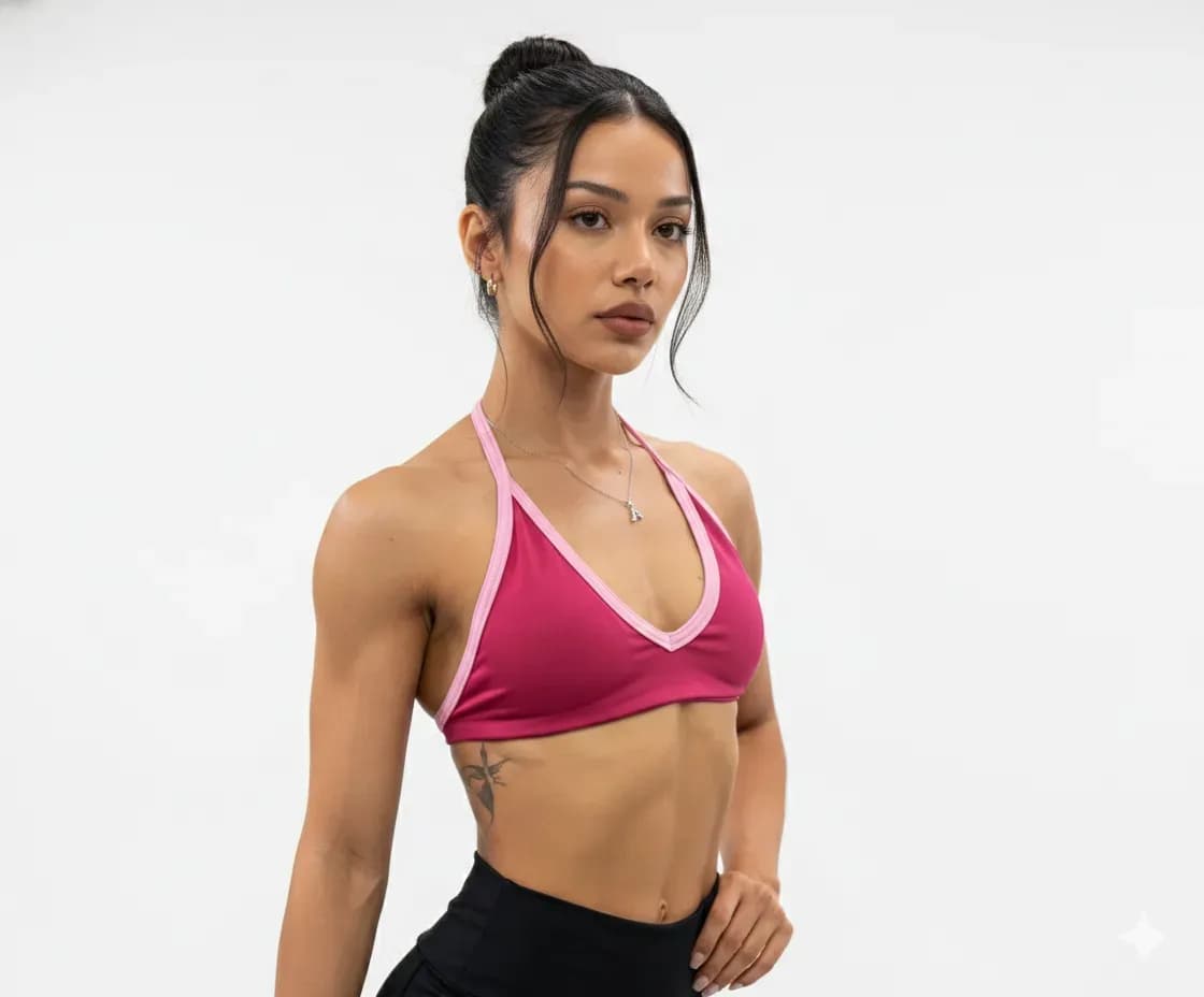 Top Danna San Valentín Fucsia con rosado